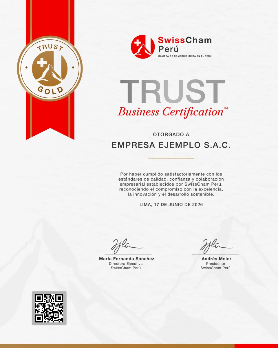 Certificado de ejemplo, categoría Gold